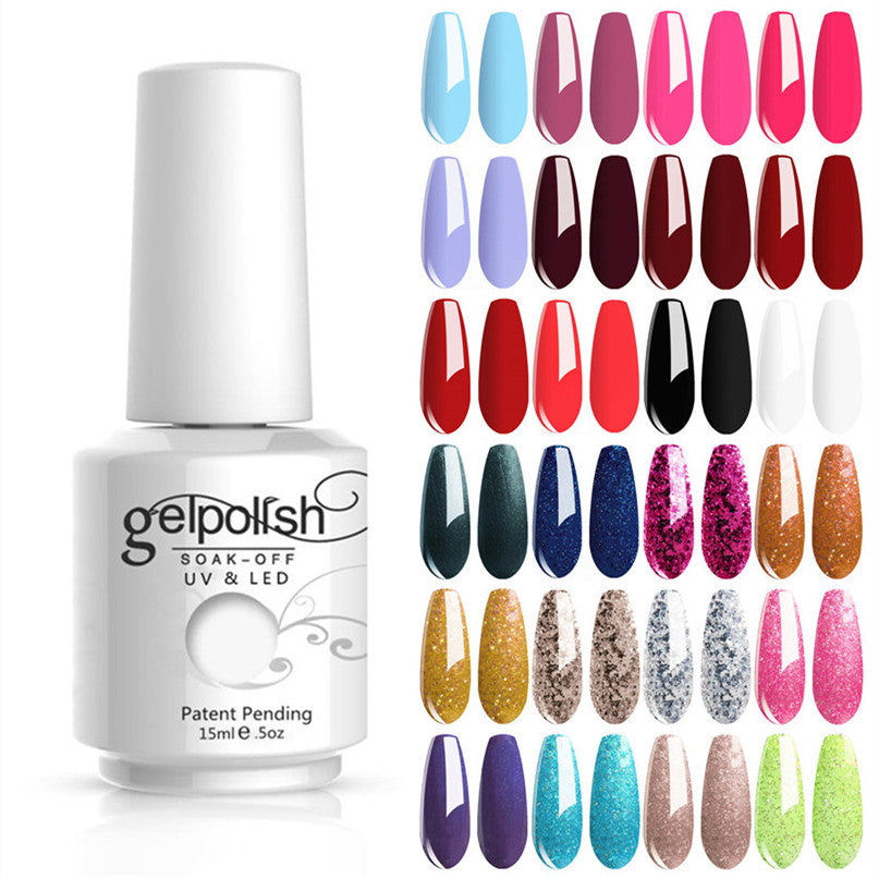 Professional Nail Art Gel Polish Set with Base & Top Coat
