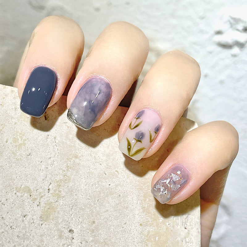 Camellia Glacier Blue Gradient Wearable Nail Patches