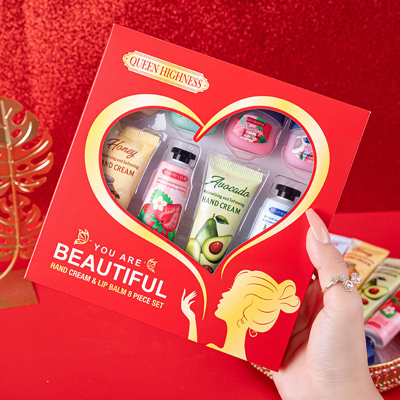 8-piece lip mask and hand cream set