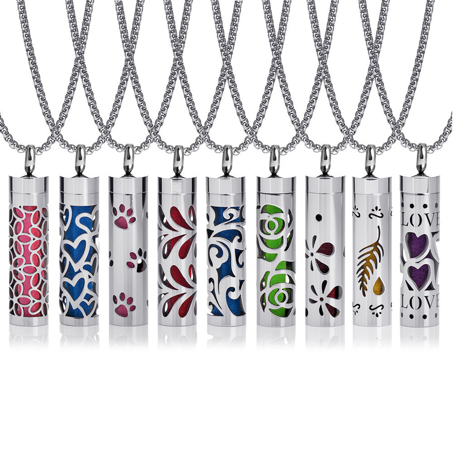 Pendant Perfume Essential Oil Stainless Steel Necklace