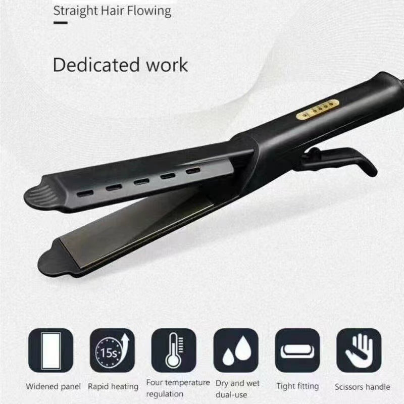 Adjustable-speed steam straightening hair clamp