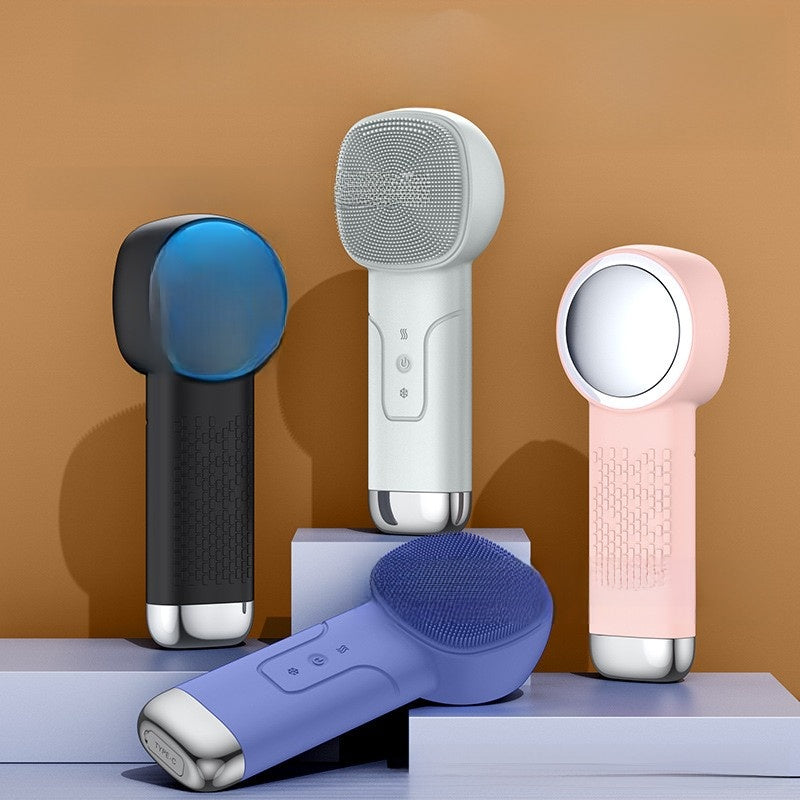 Silicone Facial Cleanser with Red Blue Light and Vibration