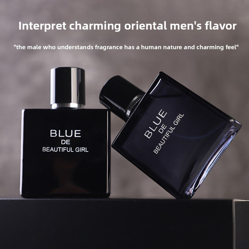 Beautiful girl blue perfume