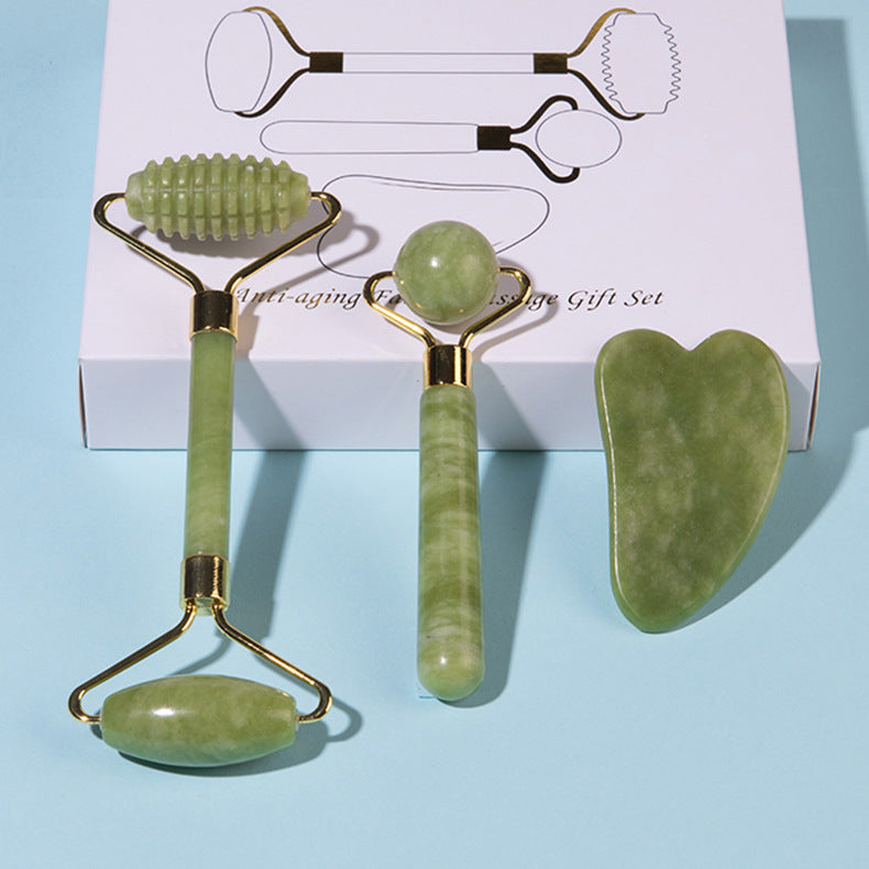 Natural Jade Roller and Gua Sha Set